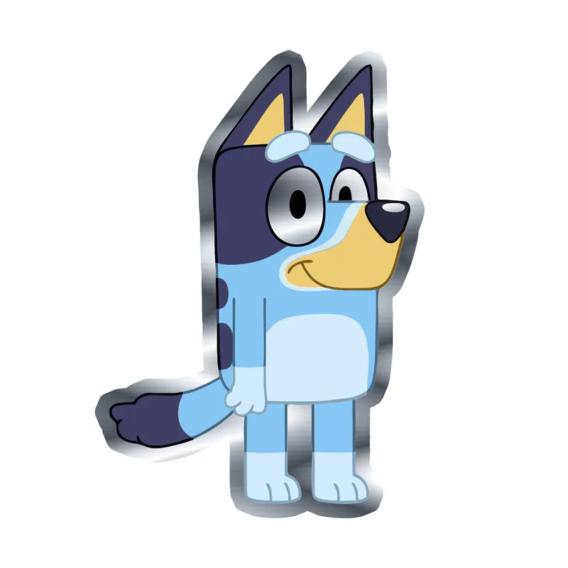 Bluey - Silver Chrome Vinyl Sticker - Custom Size