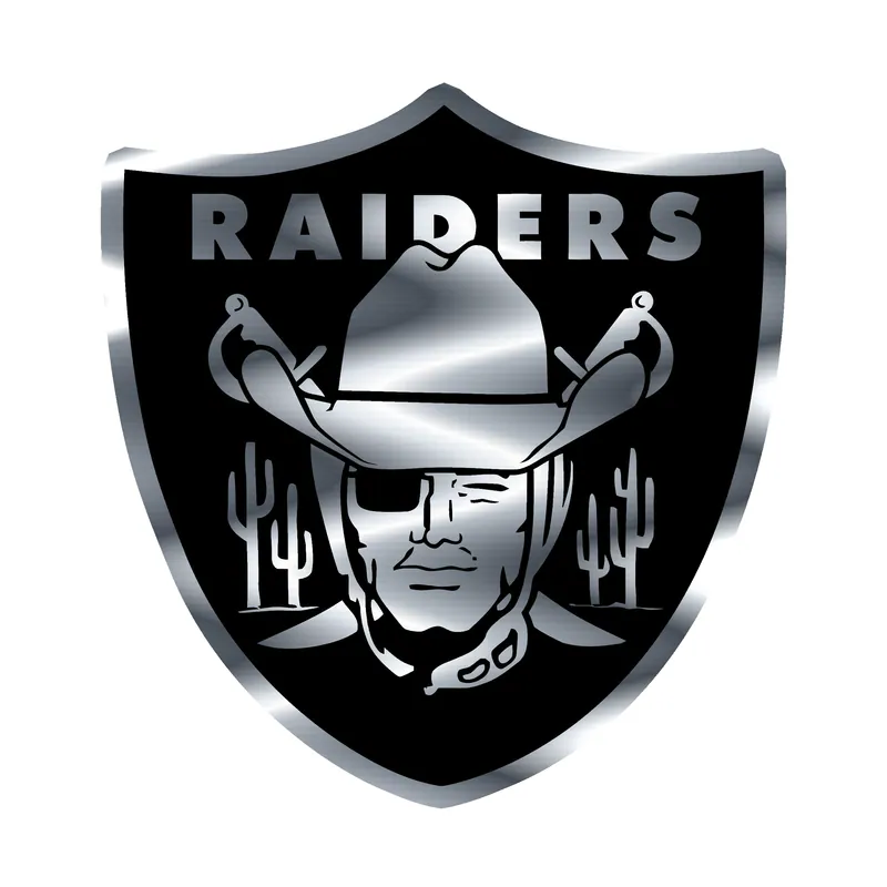 Las Vegas Raiders - Image 2 - Silver Chrome Vinyl Sticker - Custom Size