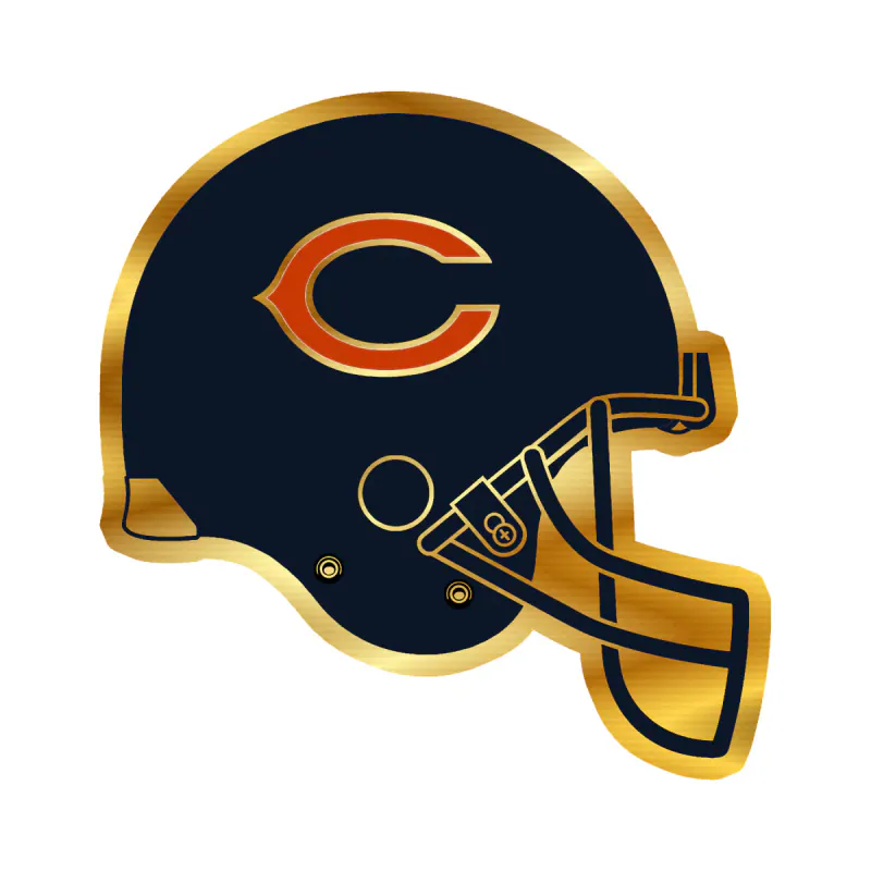 Chicago Bears - Bear Head - Image 1 - Gold Chrome Vinyl Sticker - Custom Size