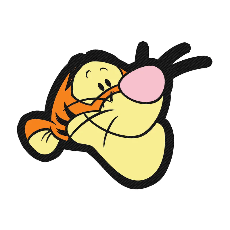 Winnie The Pooh - Tigger - Carbon Fiber Vinyl Sticker - Custom Size
