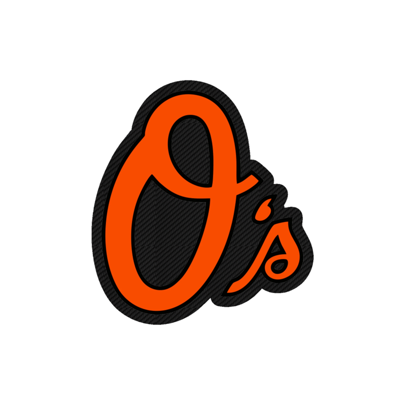 Baltimore Orioles - Orange O's - Carbon Fiber Vinyl Sticker - Custom Size