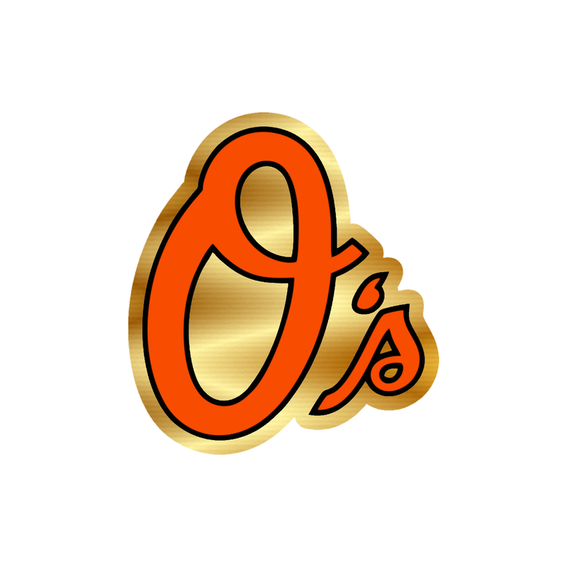 Baltimore Orioles - Orange O's - Gold Chrome Vinyl Sticker - Custom Size