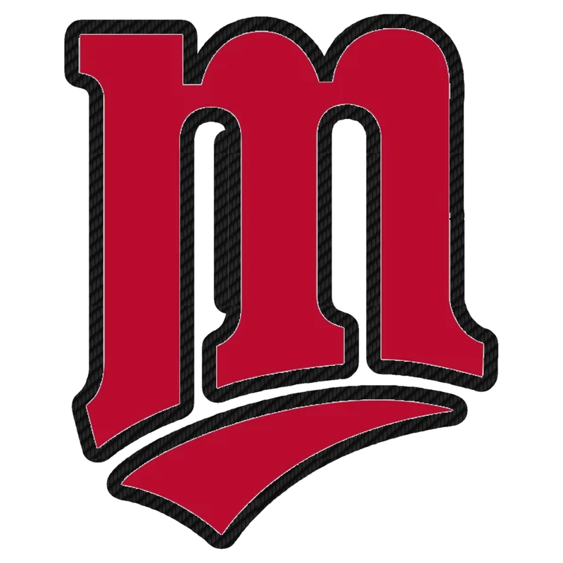 Minnesota Twins - M - Carbon Fiber Vinyl Sticker - Custom Size