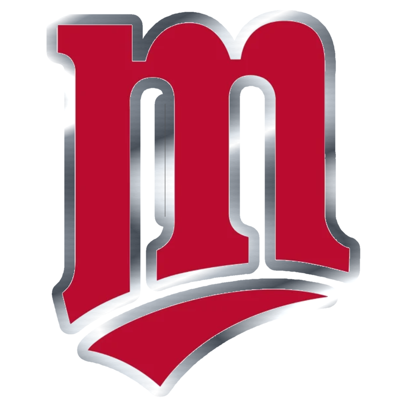 Minnesota Twins - M - Silver Chrome Vinyl Sticker - Custom Size