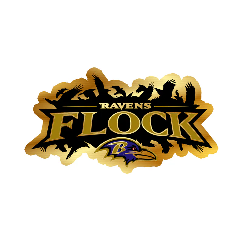 Baltimore Ravens - Image 8 - Gold Chrome Vinyl Sticker - Custom Size