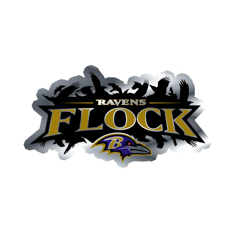 Baltimore Ravens - Image 8 - Silver Chrome Vinyl Sticker - Custom Size