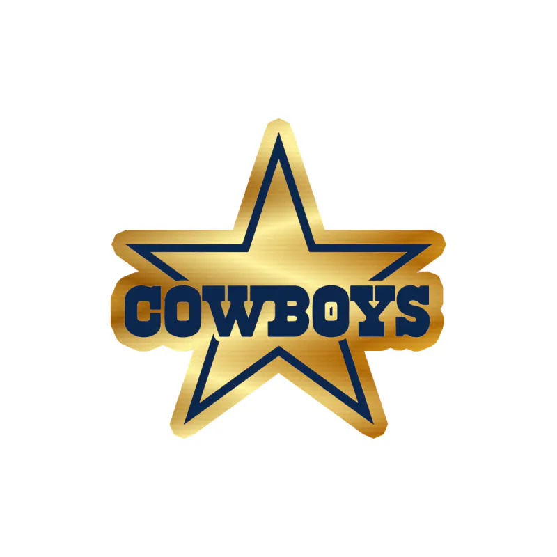 Dallas Cowboys - Star - Image 4 - Gold Chrome Vinyl Sticker - Custom Size