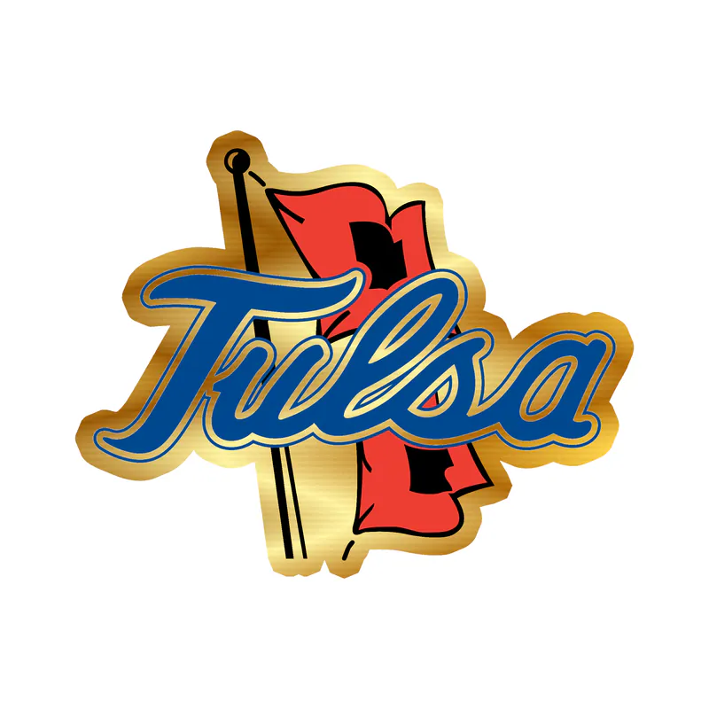 Tulsa Golden Hurricane Gold Chrome Vinyl Decal - Custom Size