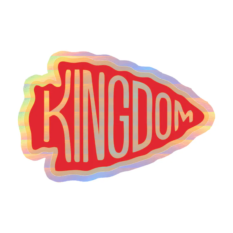 Kansas City Chiefs- Holographic Vinyl Sticker – Custom Size - Image 4