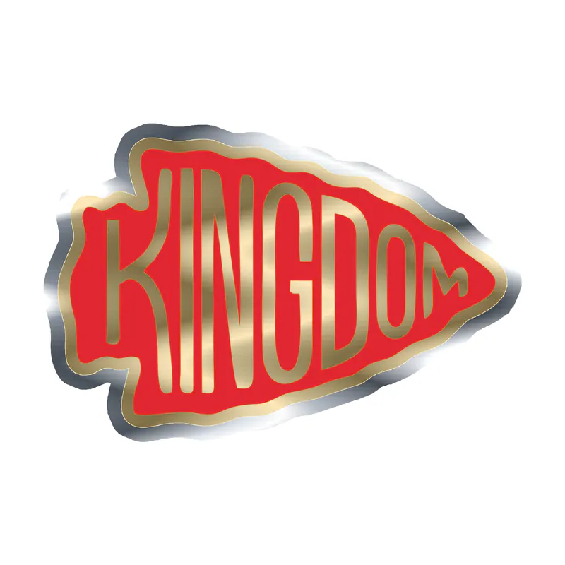 Kansas City Chiefs- Silver Chrome Vinyl Sticker – Custom Size - Image 4
