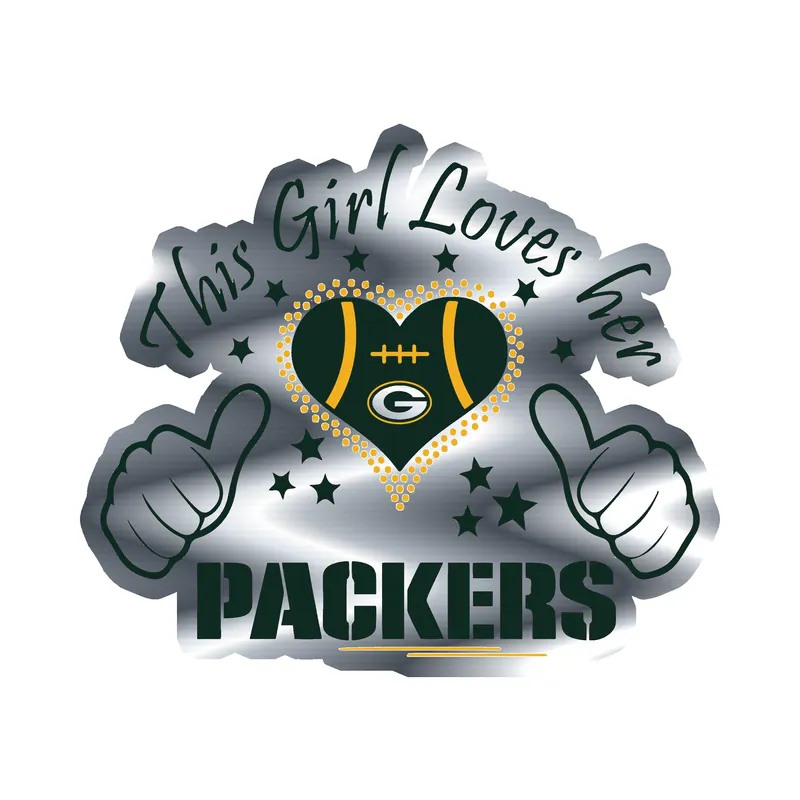 Green Bay Packers - Image 19 - Silver Chrome Vinyl Sticker - Custom Size