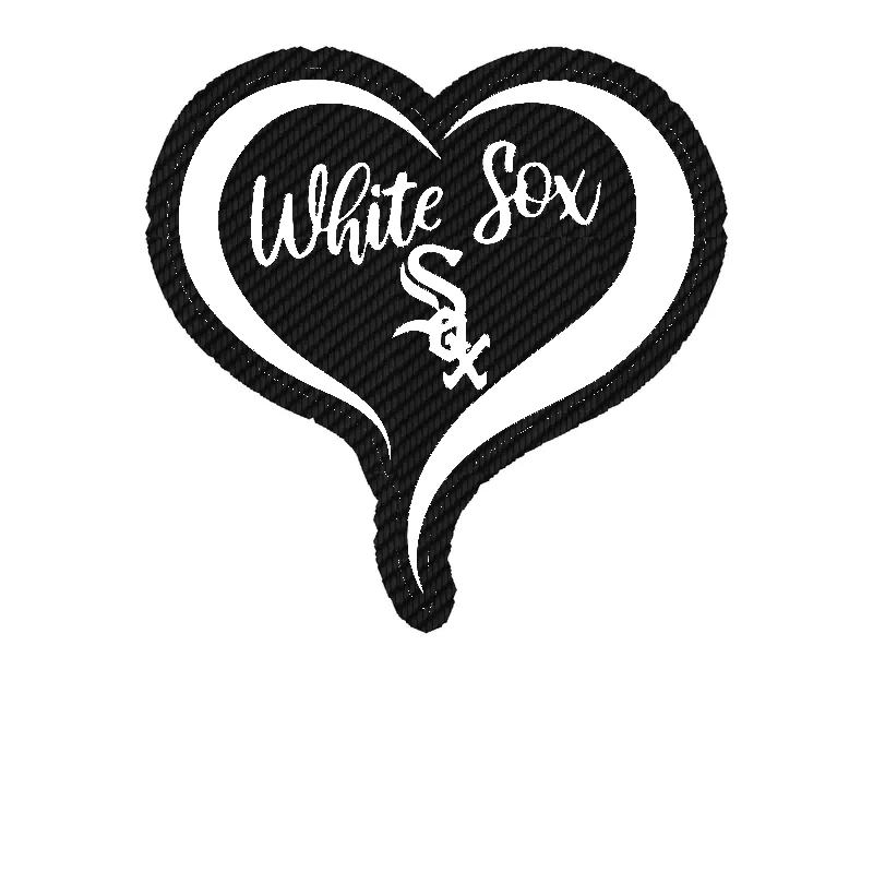 Chicago White Sox - Heart - Carbon Fiber Vinyl Sticker - Custom Size