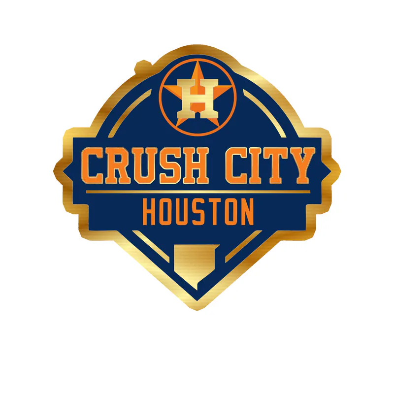 Houston Astros - Home Plate - Gold Chrome Vinyl Sticker - Custom Size