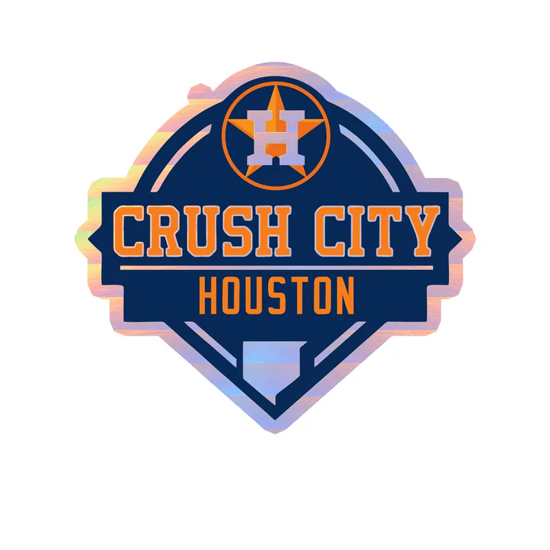 Houston Astros - Home Plate - Holographic Vinyl Sticker - Custom Size