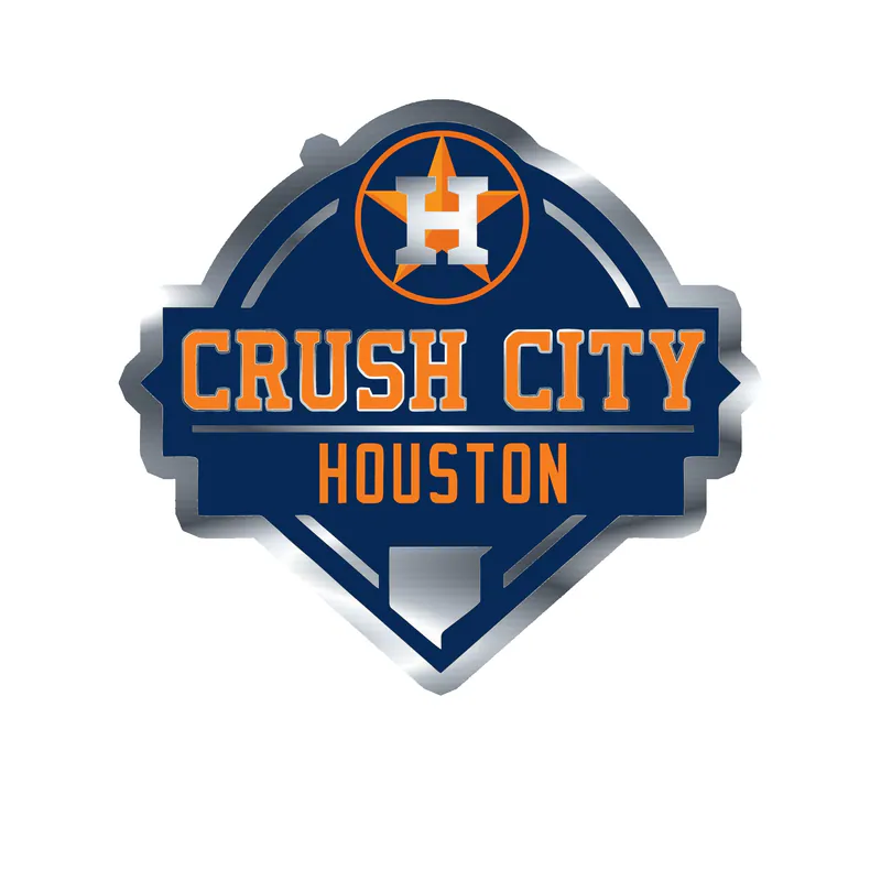 Houston Astros - Home Plate - Silver Chrome Vinyl Sticker - Custom Size
