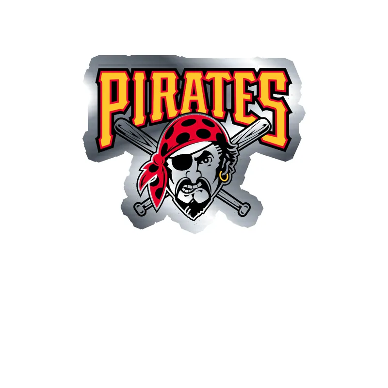 Pittsburgh Pirates - Pirate With Pirates - Silver Chrome Vinyl Sticker - Custom Size