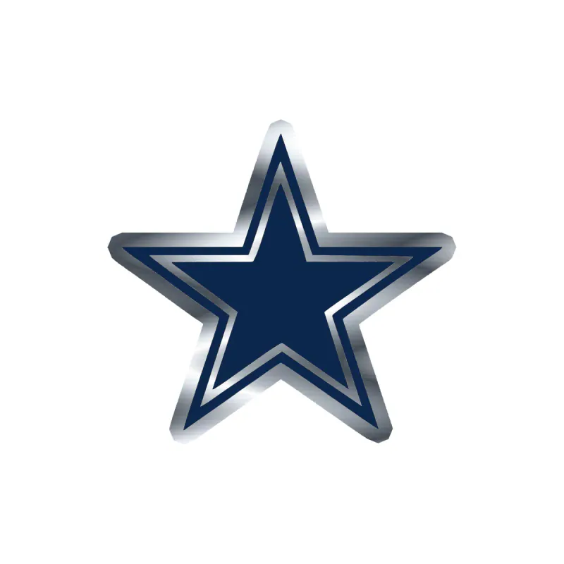 Dallas Cowboys - Star - Image 5 - Silver Chrome Vinyl Sticker - Custom Size