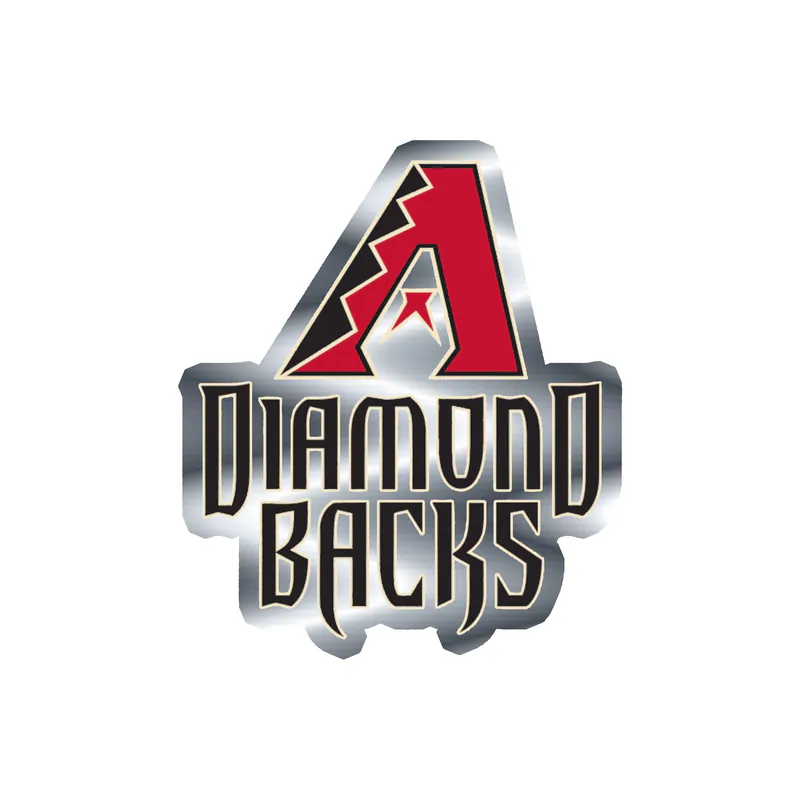 Arizona Diamondbacks - A With Name - Silver Chrome Vinyl Sticker - Custom Size