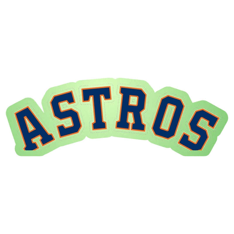 Houston Astros  - Curved Astros - Glow in the Dark Vinyl Sticker - Custom Size