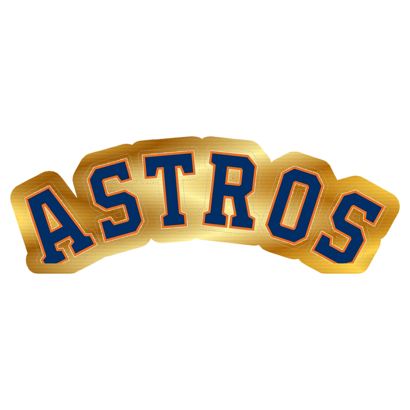 Houston Astros  - Curved Astros - Gold Chrome Vinyl Sticker - Custom Size