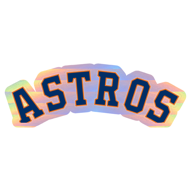 Houston Astros  - Curved Astros - Holographic Vinyl Sticker - Custom Size