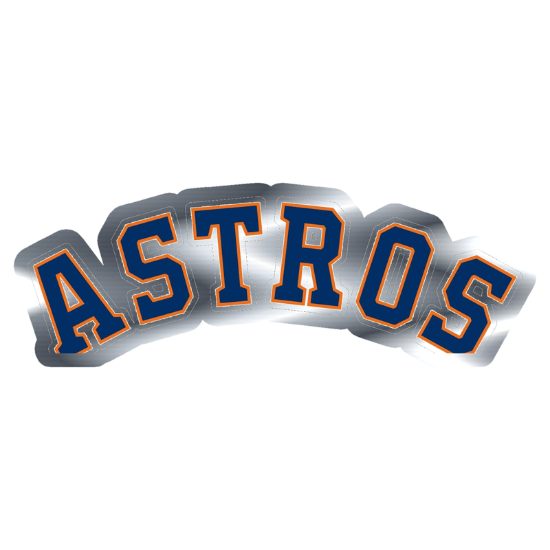 Houston Astros  - Curved Astros - Silver Chrome Vinyl Sticker - Custom Size