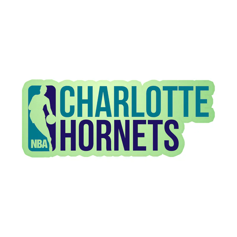 Charlotte hornets - NBA Logo - Glow in the Dark Vinyl Sticker - Custom Size