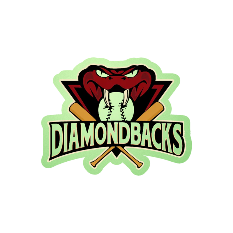 Arizona Diamondbacks - Diamondbacks With Snake - Glow in the Dark Vinyl Sticker - Custom Size