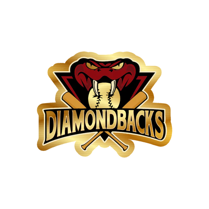 Arizona Diamondbacks - Diamondbacks With Snake - Gold Chrome Vinyl Sticker - Custom Size