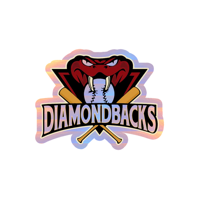 Arizona Diamondbacks - Diamondbacks With Snake - Holographic Vinyl Sticker - Custom Size