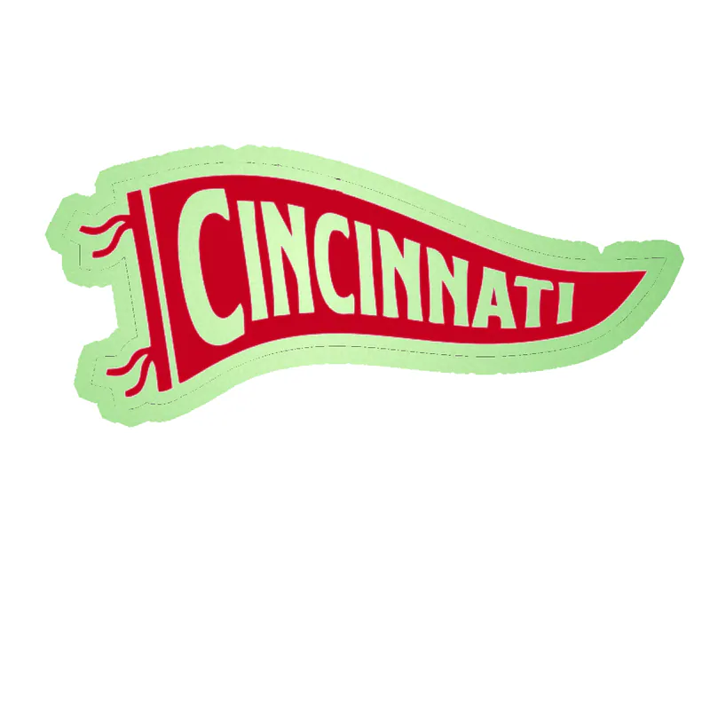 Cincinnati Reds -  Pennants - Glow in the Dark Vinyl Sticker - Custom Size