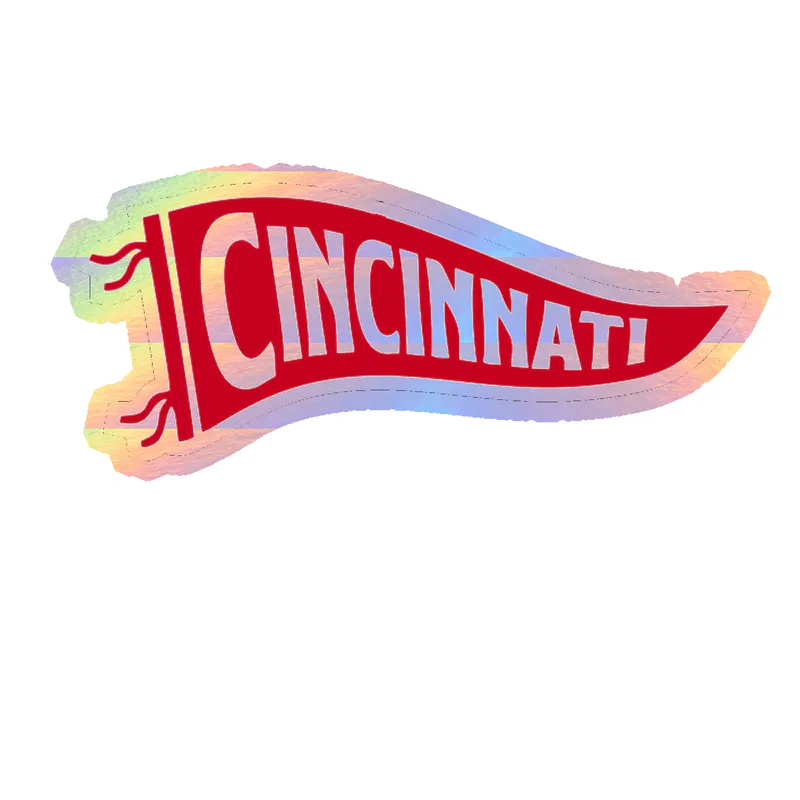 Cincinnati Reds -  Pennants - Holographic Vinyl Sticker - Custom Size