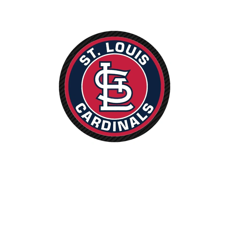 St. Louis Cardinals - Blue And Red Circle With Name - Carbon Fiber Vinyl Sticker - Custom Size