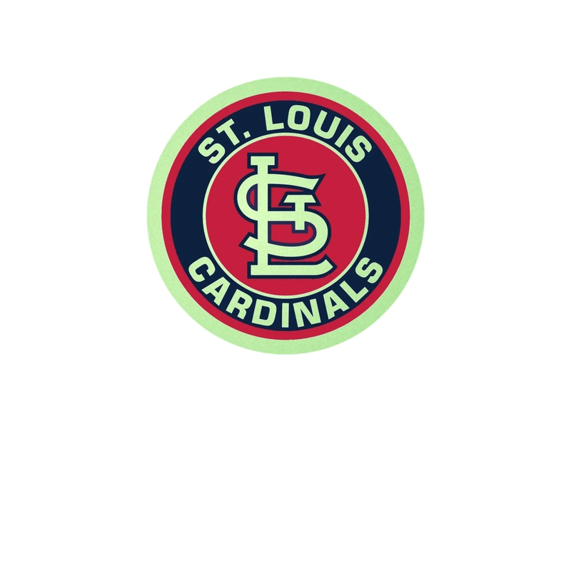 St. Louis Cardinals - Blue And Red Circle With Name - Glow in the Dark Vinyl Sticker - Custom Size