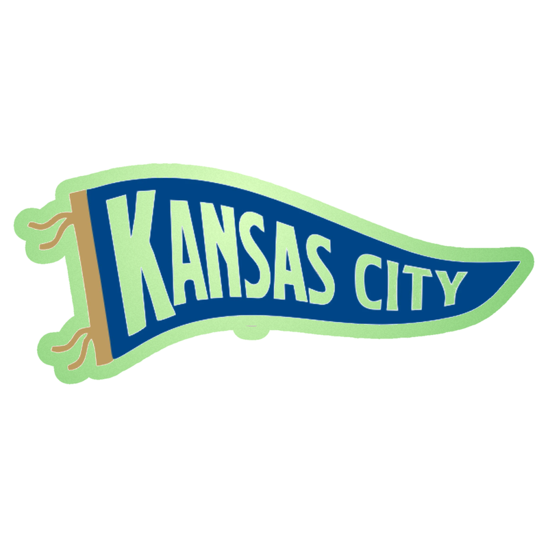 Kansas City Royals - Pennant - Glow in the Dark Vinyl Sticker - Custom Size