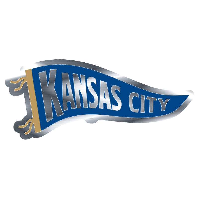 Kansas City Royals - Pennant - Silver Chrome Vinyl Sticker - Custom Size