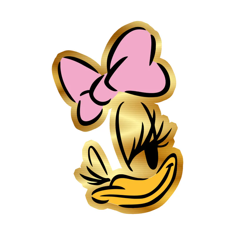 Daisy Duck Gold Chrome Vinyl Sticker - Custom Size