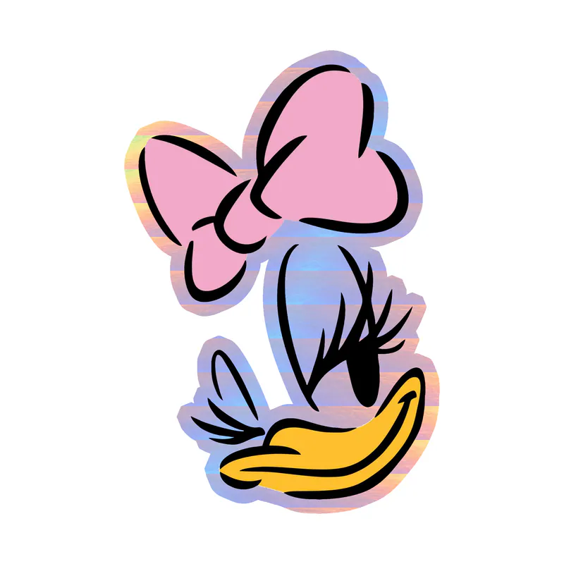 Daisy Duck Holographic Vinyl Sticker - Custom Size