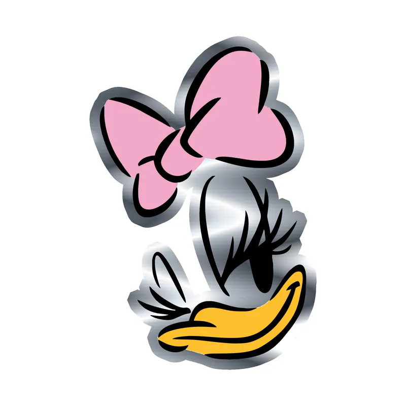 Daisy Duck Silver Chrome Vinyl Sticker - Custom Size