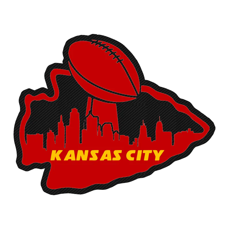 Kansas City Chiefs- Carbon Fiber Vinyl Sticker - Custom Size