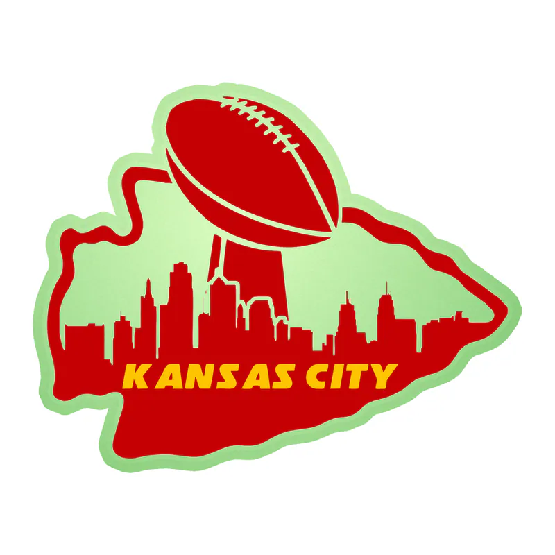 Kansas City Chiefs- Glow in the Dark Vinyl Sticker - Custom Size