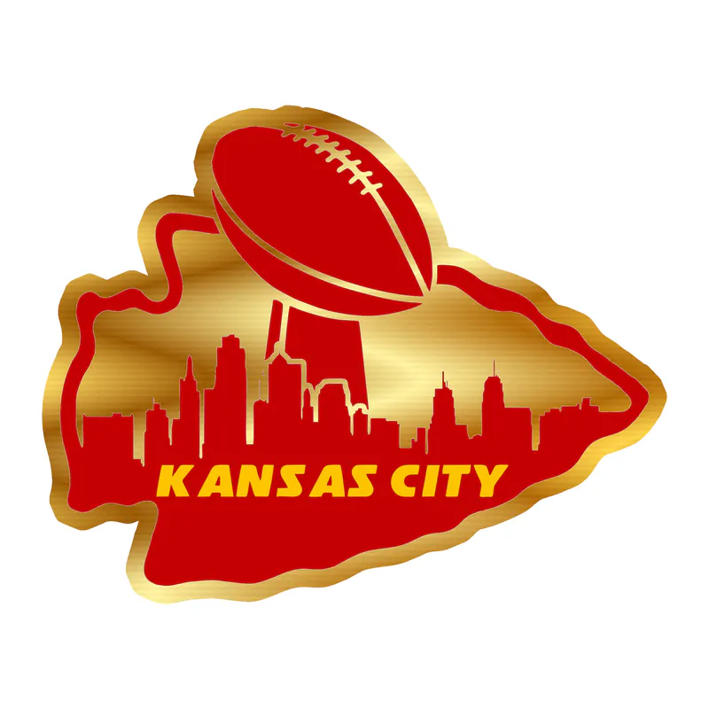 Kansas City Chiefs- Gold Chrome Vinyl Sticker - Custom Size