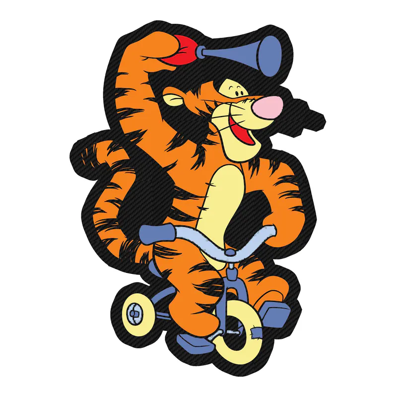 Winnie The Pooh - Tigger - Carbon Fiber Vinyl Sticker - Custom Size
