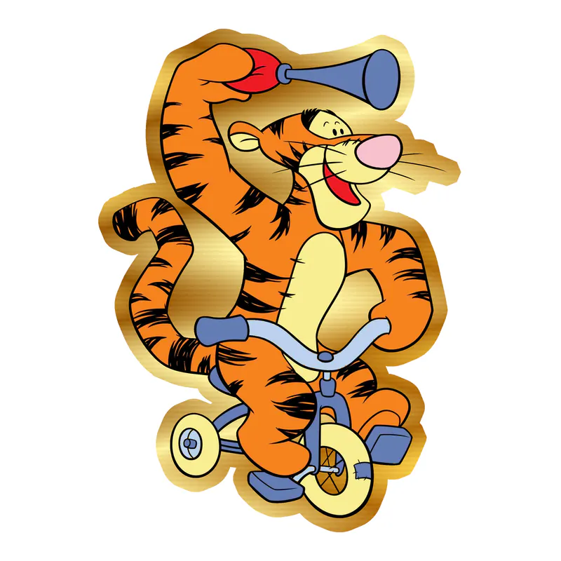 Winnie The Pooh - Tigger - Gold Chrome Vinyl Sticker - Custom Size