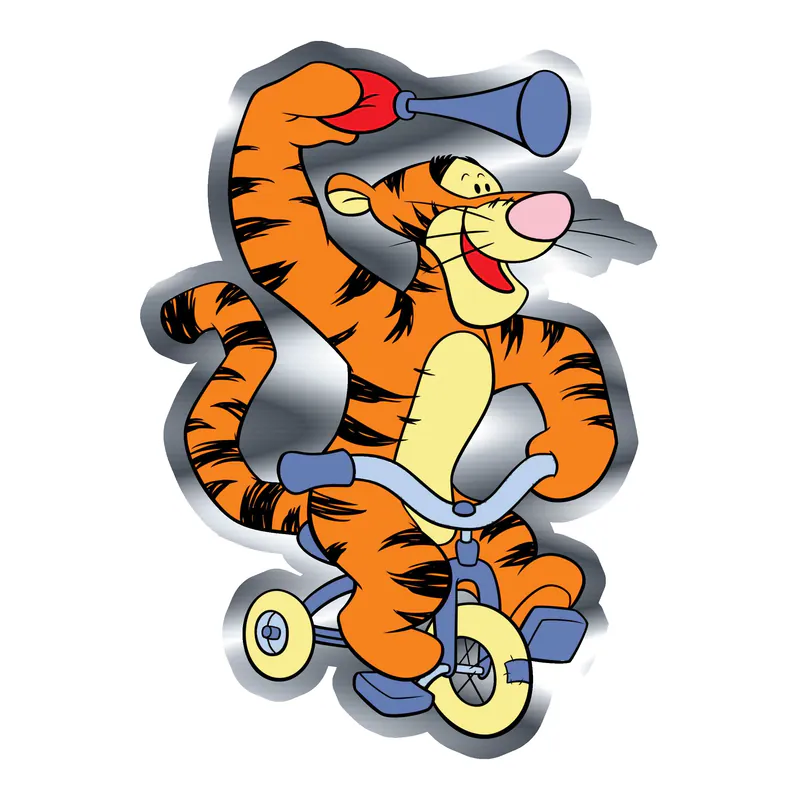 Winnie The Pooh - Tigger - Silver Chrome Vinyl Sticker - Custom Size