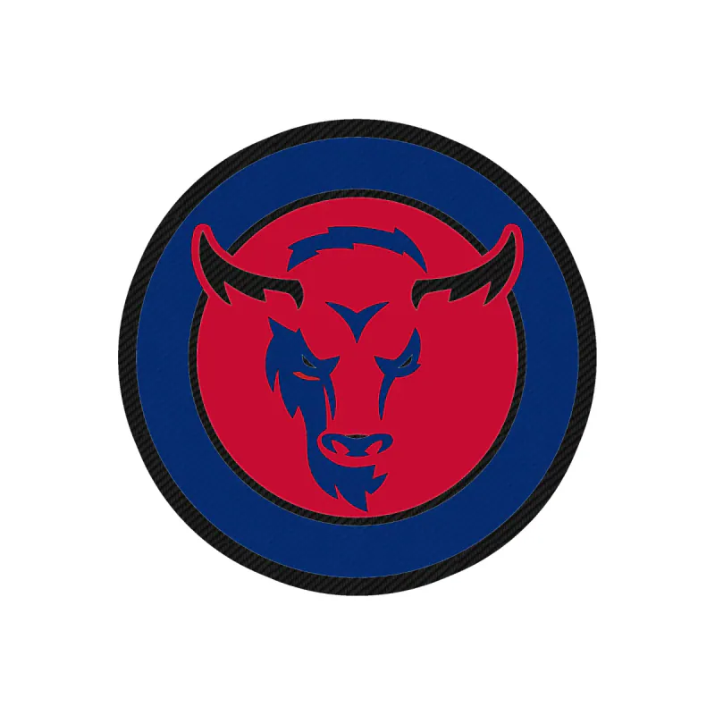 Buffalo Bills - Red Circle - Carbon Fiber Vinyl Sticker - Custom Size