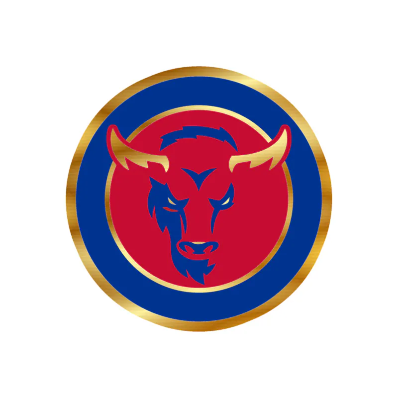 Buffalo Bills - Red Circle - Gold Chrome Vinyl Sticker - Custom Size
