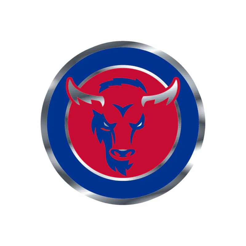 Buffalo Bills - Red Circle - Silver Chrome Vinyl Sticker - Custom Size