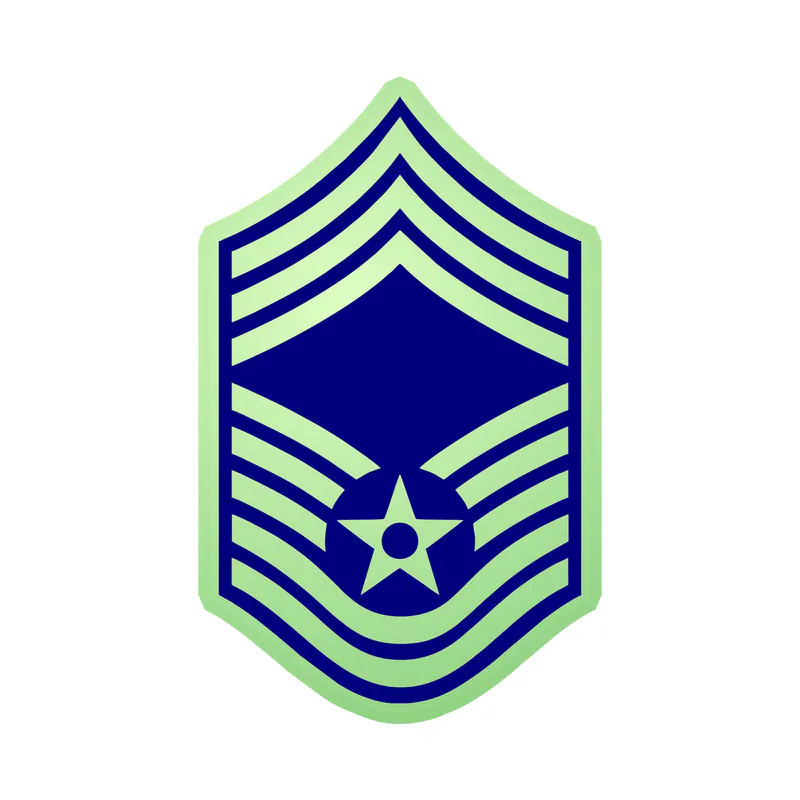 Air Force - E-9 - Glow in the Dark Vinyl Decal