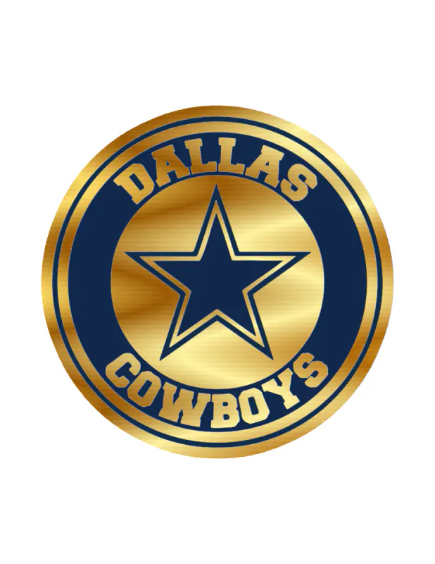 Dallas Cowboys - Circle Logo - Gold Chrome Vinyl Sticker - Custom Size